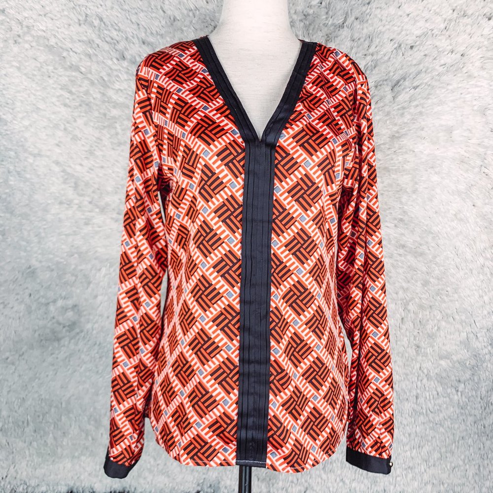 ❌SOLD❌ Banana Republic Geometric Basket Weave Popover Top
